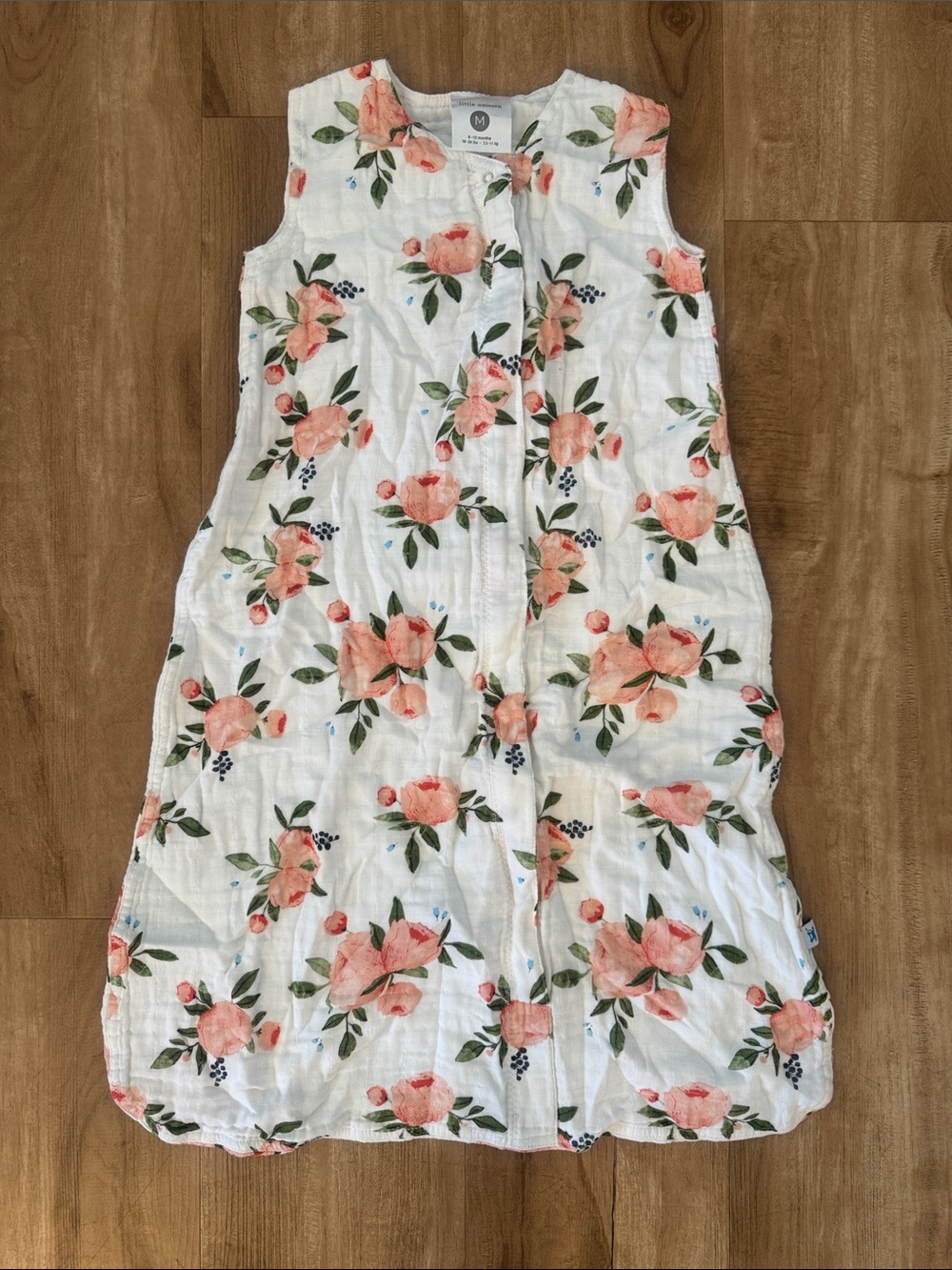 Sleeveless Girls' Floral Muslin Dress - Pink/White